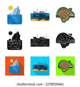 Vector illustration of natural and disaster sign. Collection of natural and risk stock symbol for web.