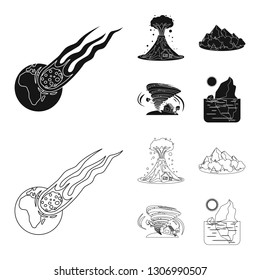 Vector illustration of natural and disaster sign. Collection of natural and risk vector icon for stock.