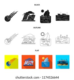 Vector illustration of natural and disaster symbol. Collection of natural and risk stock symbol for web.