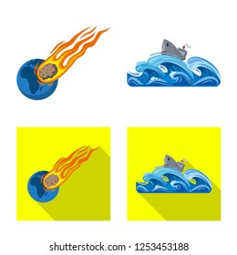 Vector illustration of natural and disaster symbol. Collection of natural and risk stock symbol for web.