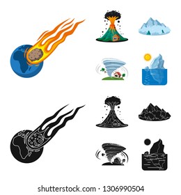 Vector illustration of natural and disaster symbol. Set of natural and risk stock symbol for web.
