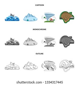 Vector illustration of natural and disaster symbol. Set of natural and risk stock symbol for web.