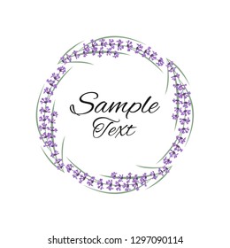 Vector illustration natural frame with purple lavender