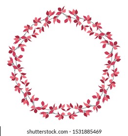 Vector illustration of a natural frame, romantic decoration branches with leaves