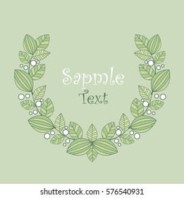 Vector illustration of a natural frame, romantic decoration branches with leaves