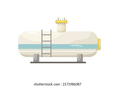 Vector illustration of a natural gas storage tank. Gas supply. The embargo on the supply of gas from Russia.