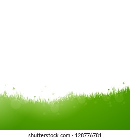 Vector Illustration of a Natural Green Background with Grass