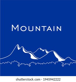 vector illustration
natural landscape line with mountainous objects