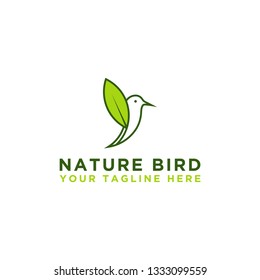 Vector illustration of natural logo. Bird logo, environmentally friendly products, organic - Vector
