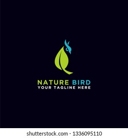 Vector illustration of natural logo. Bird logo, environmentally friendly products, organic - Vector