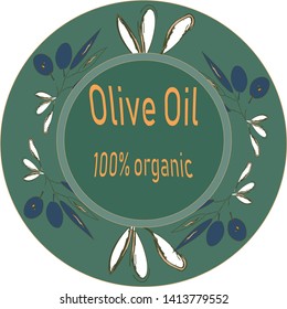 vector illustration of natural olive oil, banner template in minimalist style