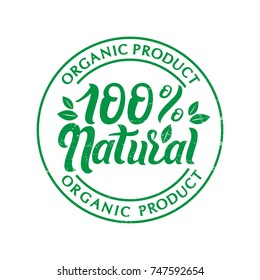 Vector Illustration Of Natural Organic Ingredients Stamp Icon Isolated On White Texture Background.  
