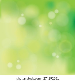 Vector illustration of Natural Pastel Greenish Bokeh Background with blurry white circles