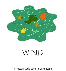 Vector illustration. Natural phenomena. Wind