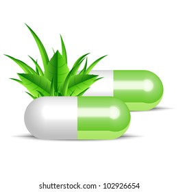 Vector illustration of natural pills