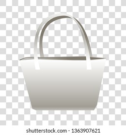 Vector illustration of natural reusable white bag. Element for design and decoration.