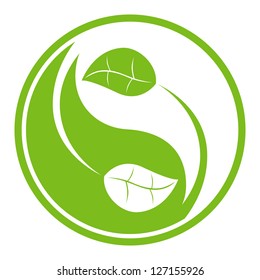 Vector illustration of natural themed yin yang symbol.