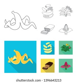 Vector illustration  natural and vegetarian icon. Set  natural and eating stock vector illustration.