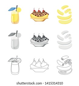 Vector illustration of natural and vegetarian icon. Collection of natural and eating vector icon for stock.