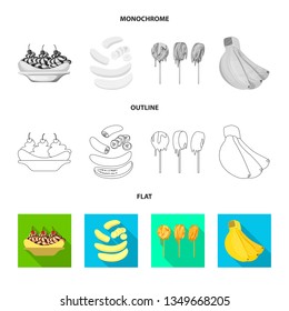 Vector illustration of natural and vegetarian logo. Collection of natural and eating stock symbol for web.