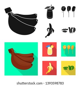 Vector illustration of natural and vegetarian logo. Collection of natural and eating stock symbol for web.