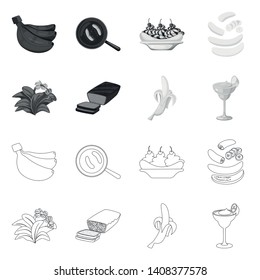Vector illustration of natural and vegetarian logo. Set of natural and eating vector icon for stock.