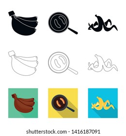 Vector illustration of natural and vegetarian logo. Set of natural and eating stock vector illustration.