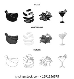 Vector illustration of natural and vegetarian sign. Set of natural and eating stock symbol for web.