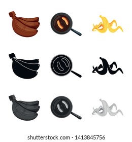 Vector illustration of natural and vegetarian sign. Set of natural and eating stock symbol for web.