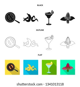 Vector illustration of natural and vegetarian symbol. Set of natural and eating stock vector illustration.