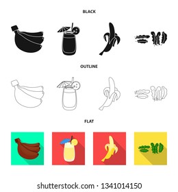 Vector illustration of natural and vegetarian symbol. Set of natural and eating stock symbol for web.