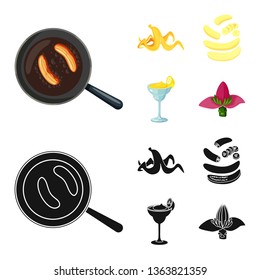 Vector illustration of natural and vegetarian symbol. Collection of natural and eating vector icon for stock.