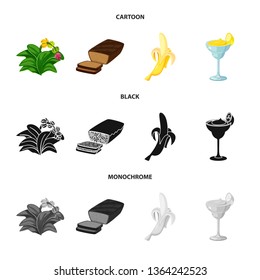Vector illustration of natural and vegetarian symbol. Set of natural and eating vector icon for stock.