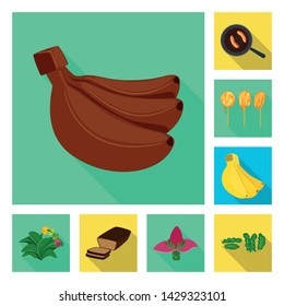 Vector illustration of natural and vegetarian symbol. Set of natural and eating stock symbol for web.
