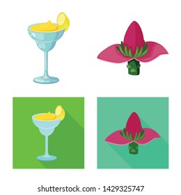 Vector illustration of natural and vegetarian symbol. Collection of natural and eating vector icon for stock.