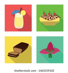 Vector illustration of natural and vegetarian symbol. Set of natural and eating vector icon for stock.