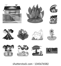 Vector illustration of nature and apocalypse  icon. Set of nature and environment  stock vector illustration.