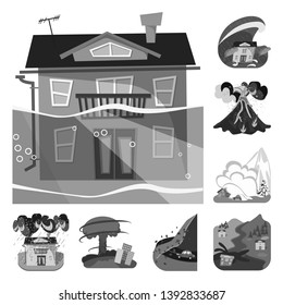 Vector illustration of nature and apocalypse  sign. Collection of nature and environment  stock symbol for web.