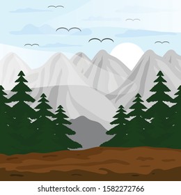 Vector illustration of nature atmosphere