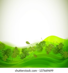 Vector Illustration of a Nature Background with Leaves