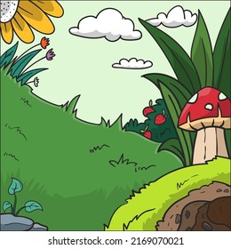 Vector illustration. nature background. savanna