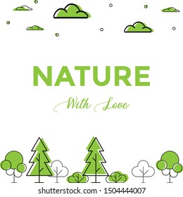 Vector Illustration of a Nature Background with Trees