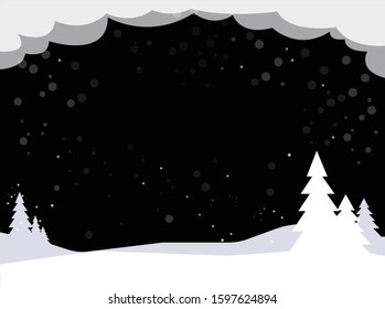 Vector illustration. Nature design greeting card template. Winter holidays