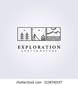 A vector illustration of a nature exploration icon on an isolated background