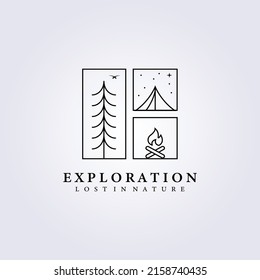 Ilustración vectorial de un icono de exploración de naturaleza en un fondo aislado