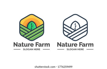 Vector illustration of Nature Farm logo, icon, sticker design template