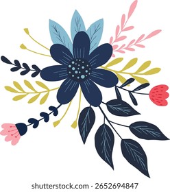 Ilustración vectorial. Ilustración de la naturaleza flor primavera y verano. ramo de flores.