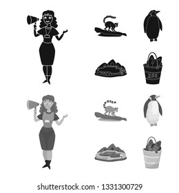 Vector illustration of nature  and fun  icon. Set of nature  and entertainment stock vector illustration.