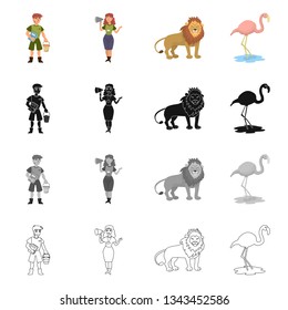 Vector illustration of nature  and fun  icon. Collection of nature  and entertainment stock symbol for web.