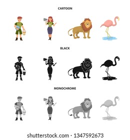 Vector illustration of nature  and fun  icon. Set of nature  and entertainment stock symbol for web.